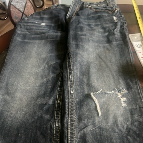 Men's distressed MEK denim button up jeans size 34/32 - Picture 7 of 10